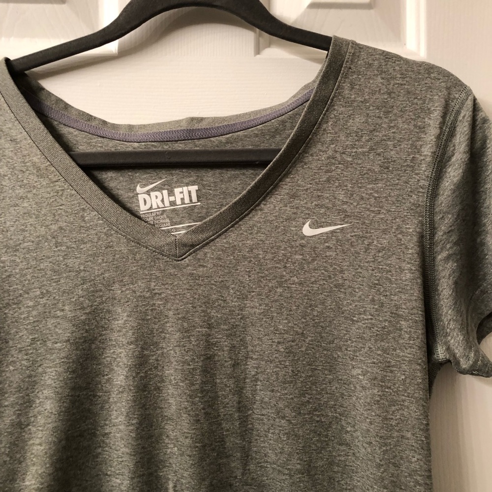 Nike Gray Dri-Fit V-Neck T-shirt